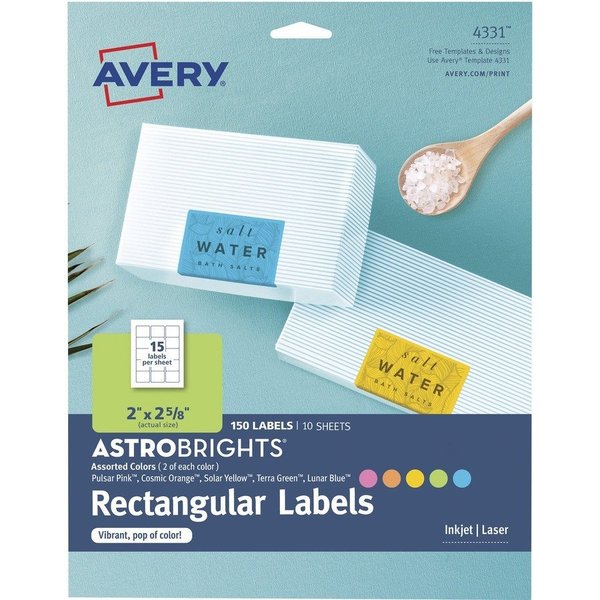 Avery Label, Color, 15Up, Ass, 150Pk AVE4331
